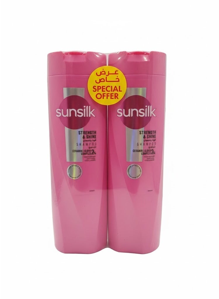 SUNSILK Shampoo, Strength & Shine, 2 x 350ml